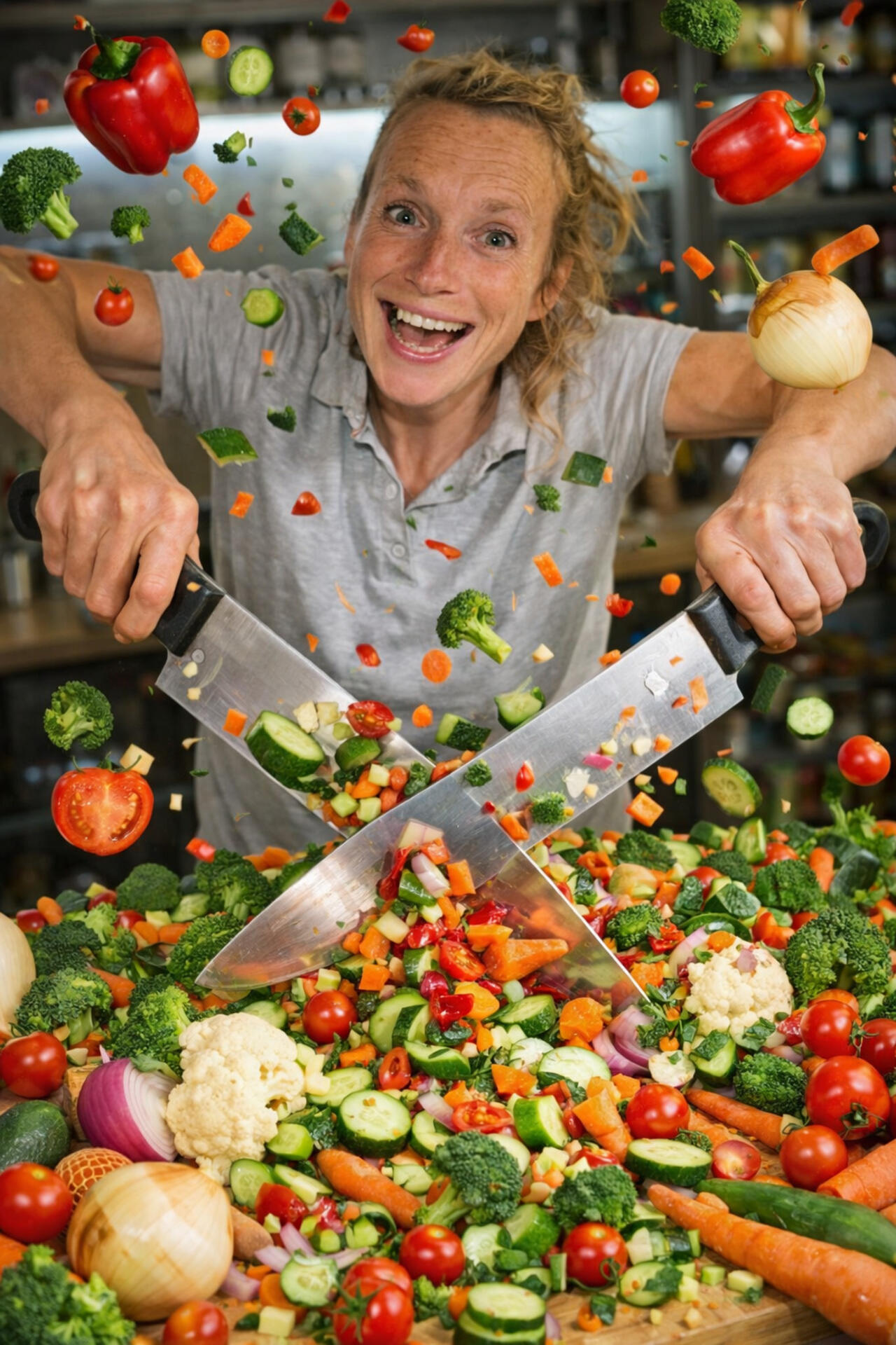 Esther - Chaotische groente oogst in de keuken