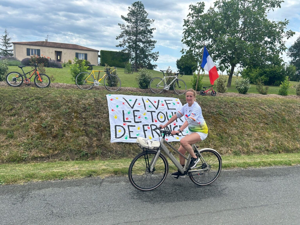 Conny op fiets tour de france